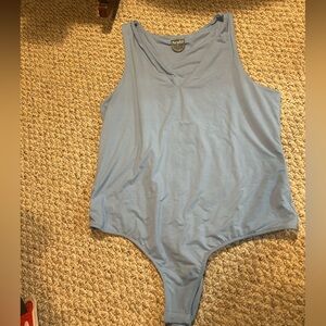 ARULA Light Blue Sleeveless Bodysuit